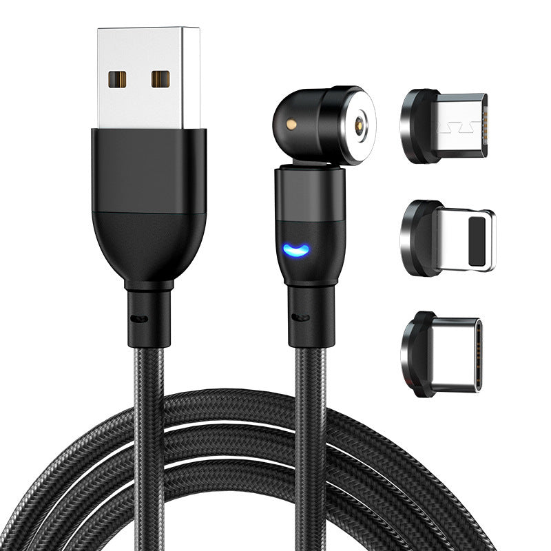 Data Cable 540 Degree Blind Suction Round Magnetic Charging Cable Three-in-one Bent Magnetic Cable Data Cable 540 Degree Blind Suction Round Magnetic Charging Cable Three-in-one Bent Magnetic Cable